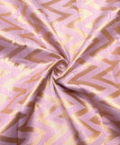 Dusty Pink Zig Zag Pattern Brocade Silk Fabric