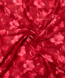 Maroon Floral Digital Printed Chiffon Fabric