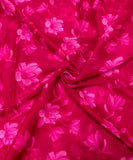 Magenta Floral Digital Printed Chiffon Fabric