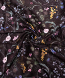 Black Floral Digital Printed Chiffon Fabric