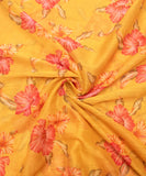 Mustard Floral Digital Printed Chiffon Fabric