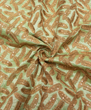 Pista Green Raw Silk Embroidery Fabric