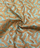 Sea Green Raw Silk Embroidery Fabric