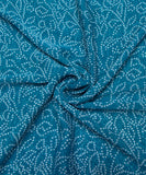 Blue Bandhani Print Georgette Fabric