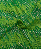Green Color Embroidery Net Fabric