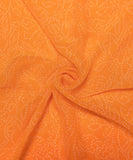 Orange Bandhani Print Georgette Fabric