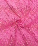 Pink Color Embroidery Net Fabric
