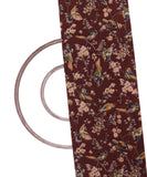 Brown Colour Bird Print Cotton Kalamkari Fabric ( 1 Meter)