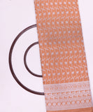 Dark Beige Colour Chikan Embroidery Cotton Fabric ( 1 Meter )