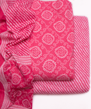 Pink Color Bandhani Print 3 Piece Cotton Suit Set