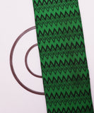 Green Colour Zig Zag Print Rayon Fabric ( 2.25 Meter)