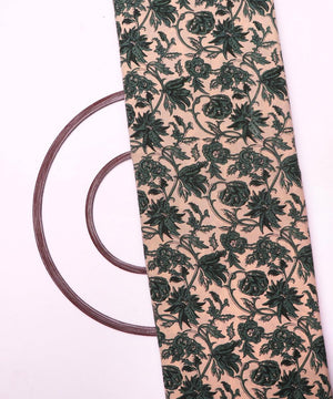 off white block print rayon fabric