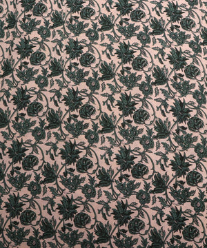 off white block print rayon fabric