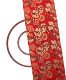 Red Colour Floral Design Brocade Silk Fabric ( 1.80 Meter )
