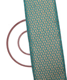 Turquoise Colour Leaf Design Brocade Silk Fabric ( 2.70 Meter )
