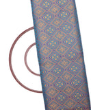 Blue Colour Geometric Print Brocade Silk Blouse Fabric ( 0.80 Meter )