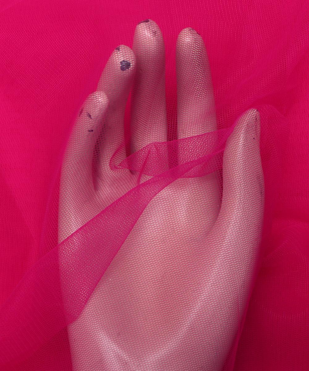 pink plain tissue net fabric