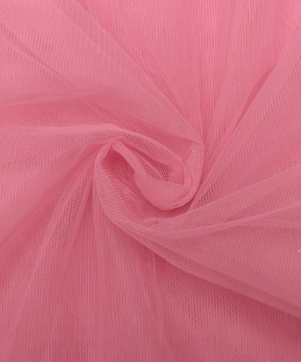 light pink plain tissue net fabric