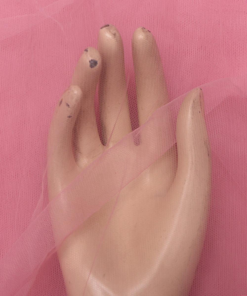 light pink plain tissue net fabric