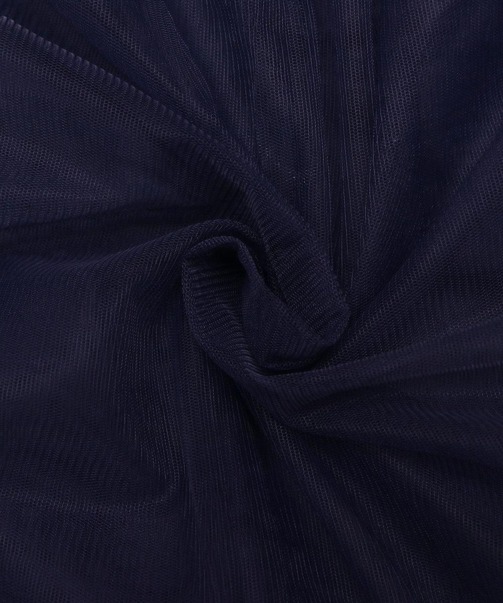 neavy blue plain tissue net fabric