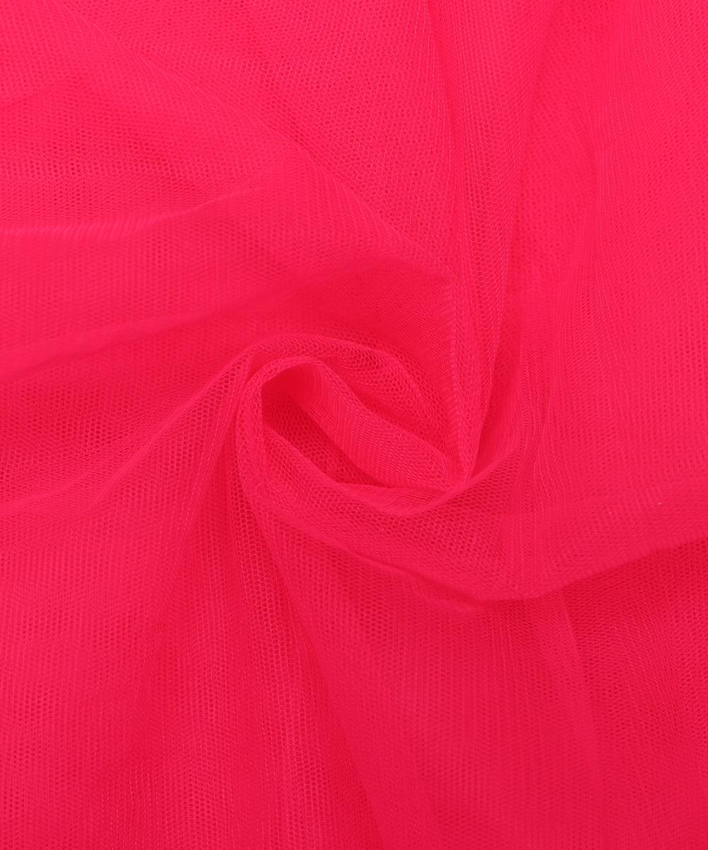 fuschia plain tissue net fabric