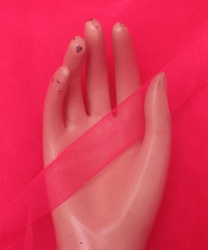 fuschia plain tissue net fabric