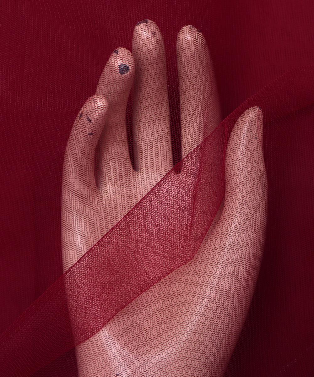 purple plain tissue net fabric
