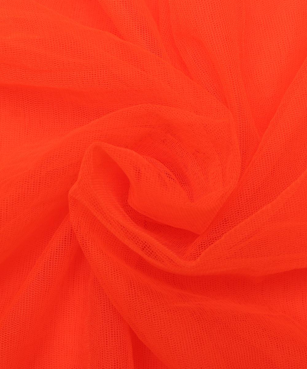 orange plain tissue net fabric