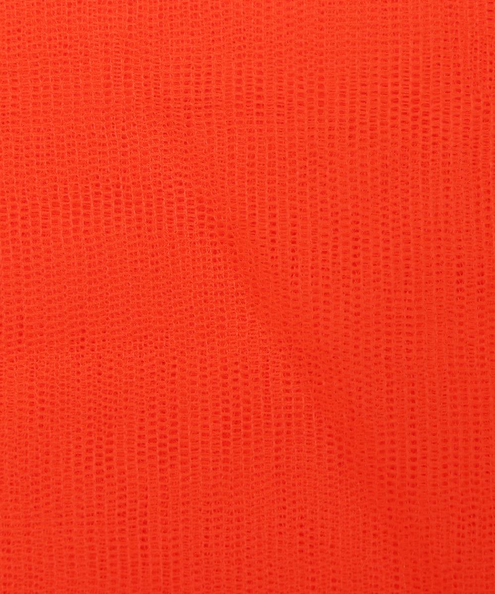 orange plain tissue net fabric