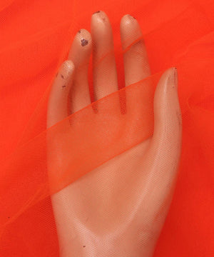 orange plain tissue net fabric