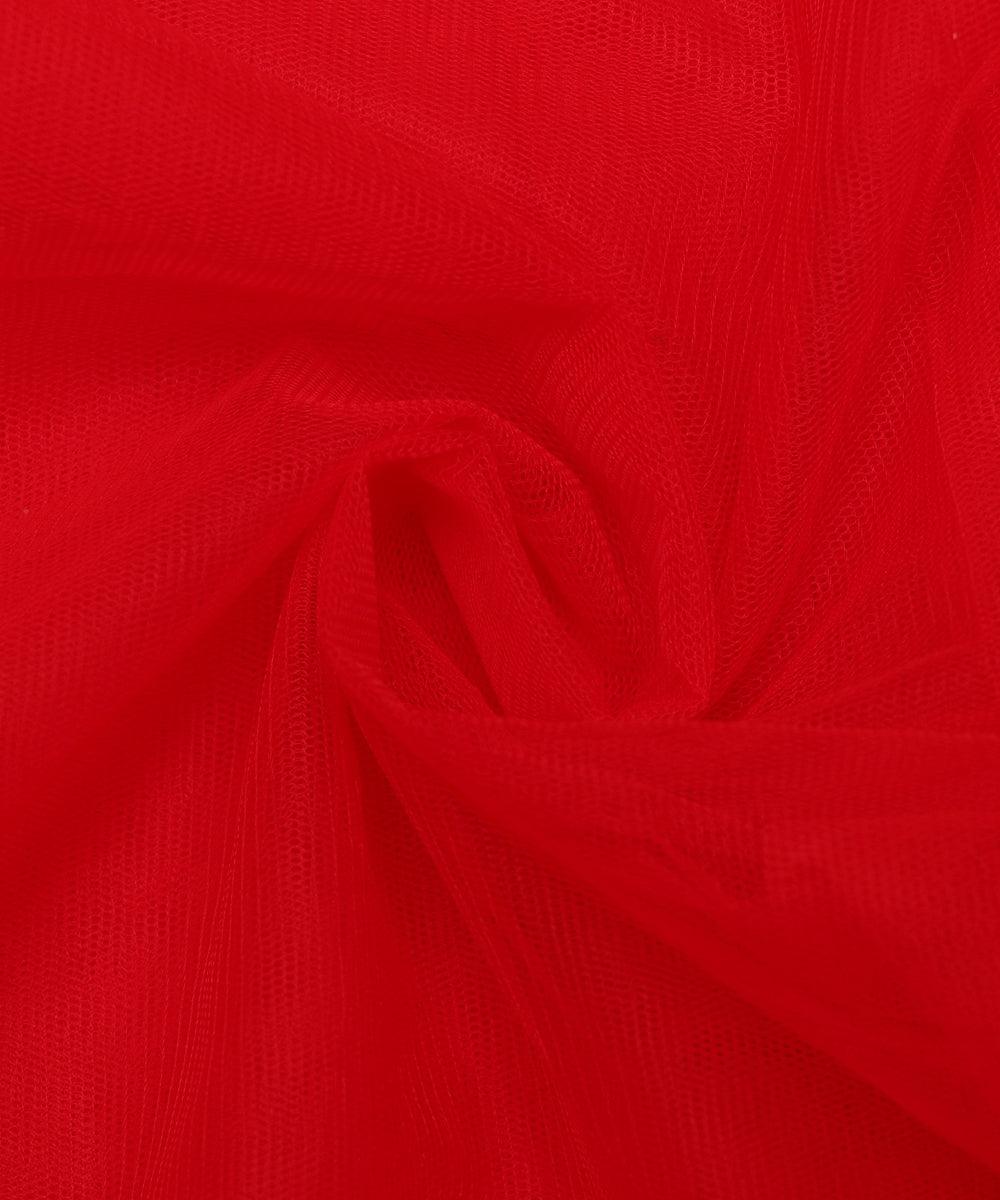 red plain tissue net fabric