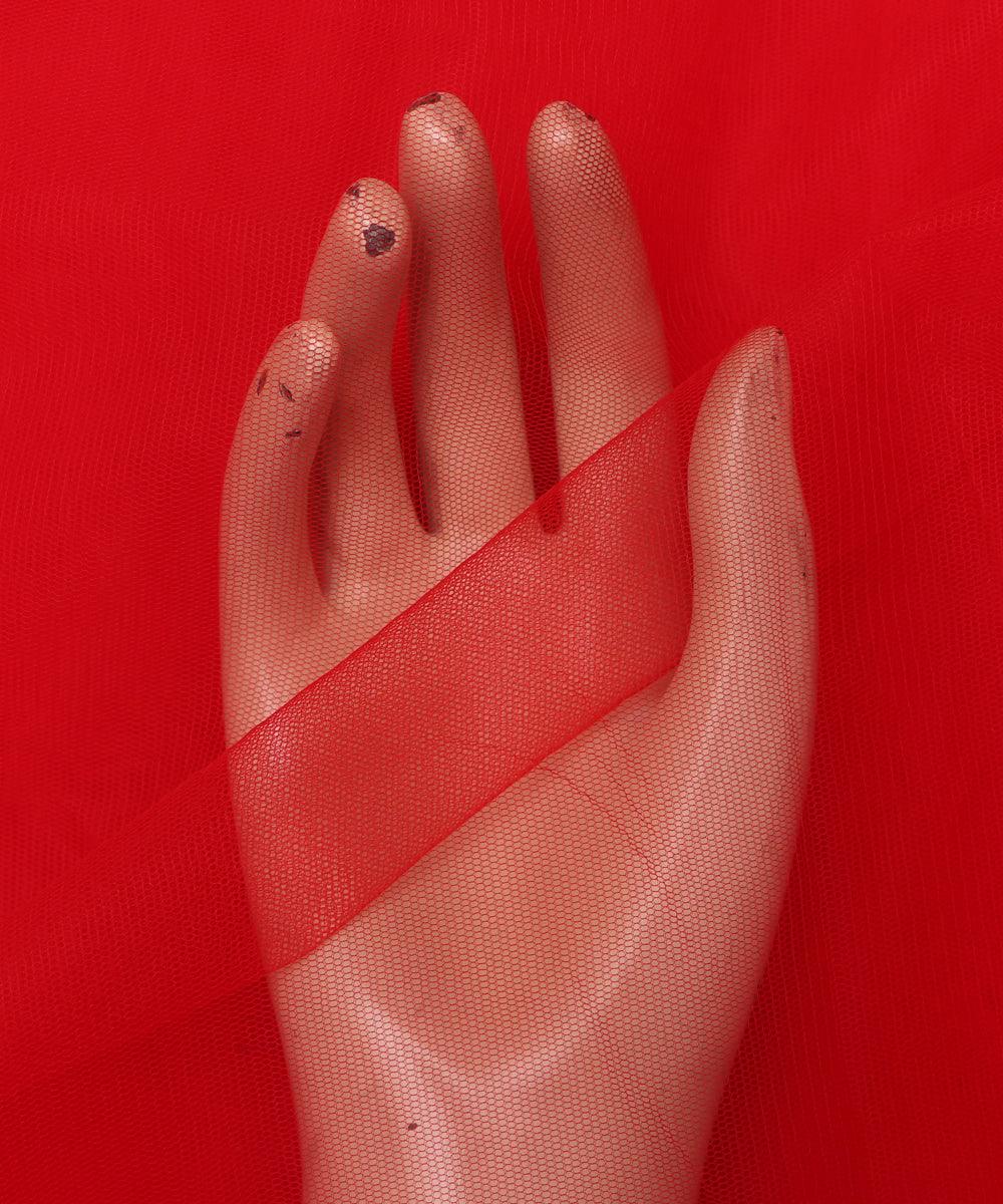red plain tissue net fabric
