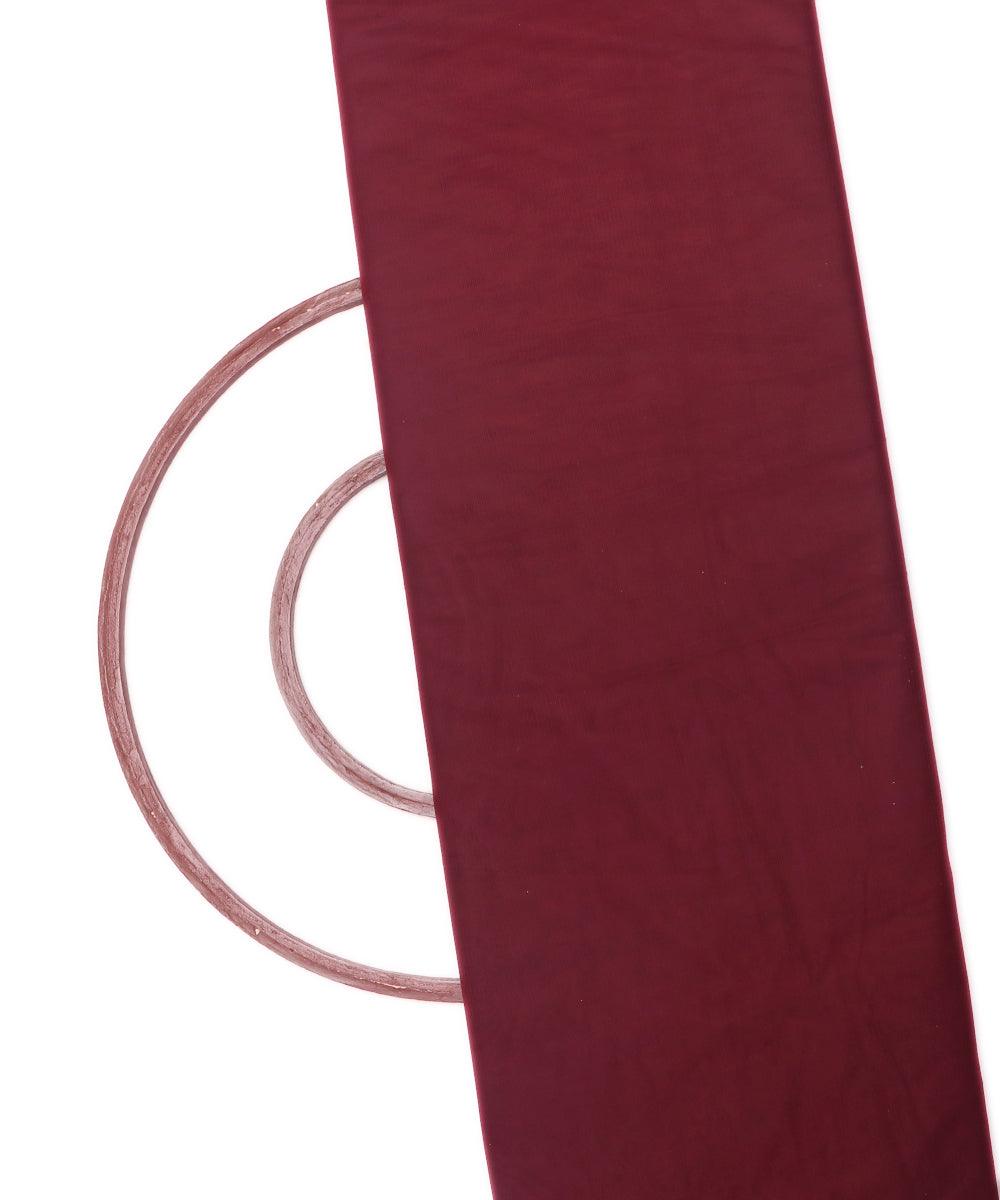maroon plain tissue net fabric
