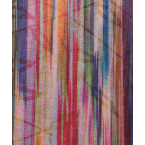 multi colour lining print georgette fabric