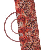 Rust Colour Animal Print Georgette Fabric ( 1.80 Meter )