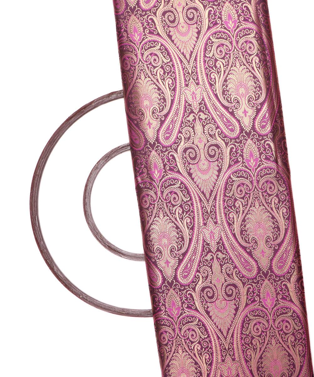 Hot Pink Color Floral Banarasi Brocade Silk FabricHot Pink Color Paisley Pattern Banarasi Brocade Silk Fabric
