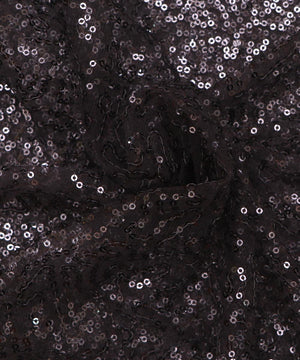 black small heavy sequin net fabric o132 5677