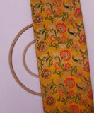 Yellow Colour Digital Floral Print Pure Banarasi Brocade Silk Fabric