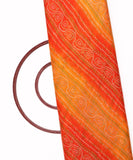 Orange Colour Paisley Bandhani Print Kota Doria Fabric