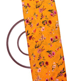 Yellow - Pink Floral Pattern Crepe Fabric