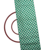 Green Colour Checks Pattern Gotta Raw Silk Fabric