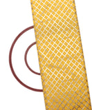 Light Yellow Colour Checks Pattern Gotta Raw Silk Fabric