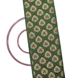 Green Colour Tree Pattern Chanderi Silk Fabric