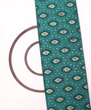 Teal Colour Unique Pattern Khadi  Silk Fabric
