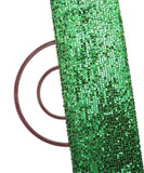 Green Sequin Net Embroidery Fabric