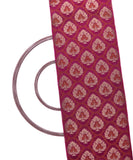 Pink Colour Tree Pattern Chanderi Silk Fabric