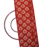 Red Colour Tree Pattern Chanderi Silk Fabric