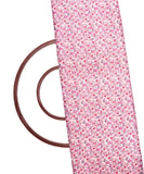 Light Pink and White Paisley Print Satin Fabric