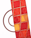 Red  Colour Bandhani  Foil Print Kota Doria Fabric