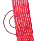 Pink Colour Lehariya Pattern Kota Doria Fabric